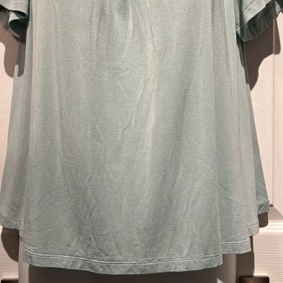 Wilfred Sartre Off‎ Shoulder Green Short Sleeve Top Size S - Picture 5 of 11